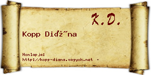Kopp Diána névjegykártya